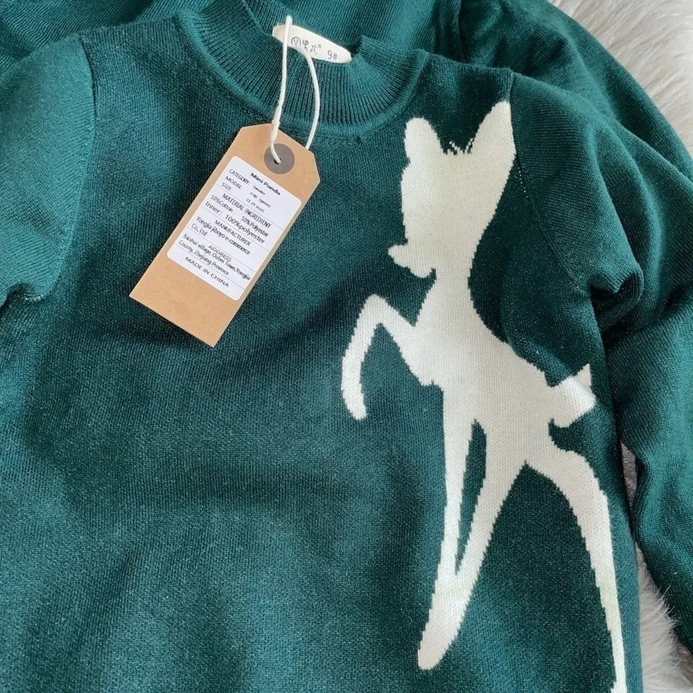 NWT Mini Panda Fleece Lined Toddler Sweater Bambi Size 3T NEW